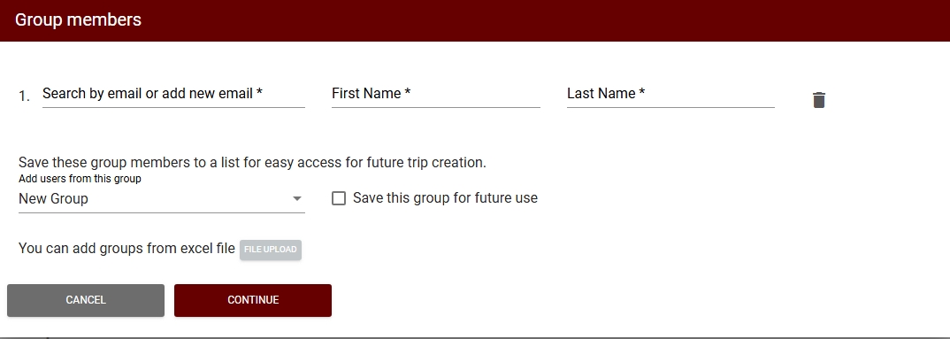 Group members information screenshot